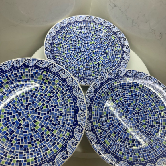 Pier 1 Summerlin Plates Mediterranean Mosiac Blue Green 7 ⅝" Set of 3 - Picture 5 of 8